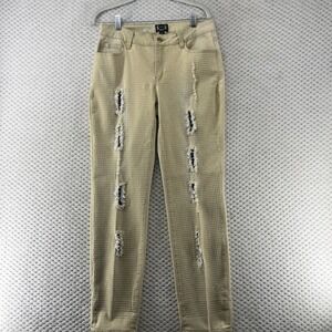 AZI New York Distressed Leopard Print Detail Jeans Quiet Luxury Designer Size 8